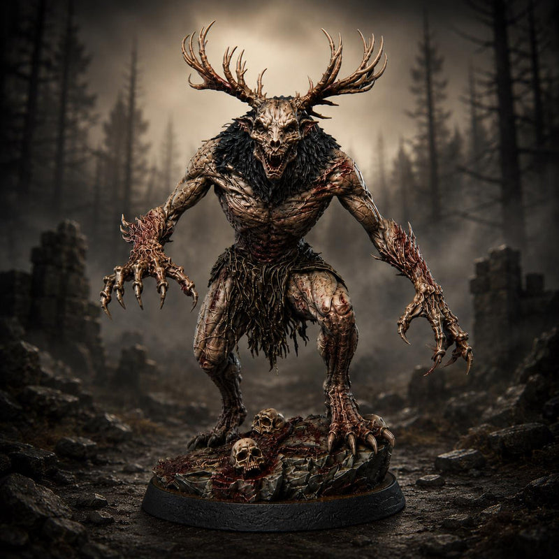 Wendigo Monster Unpainted Miniature, PaintedOrNot Original Resin Horror Boss for DnD 5E Pathfinder - Only-Games