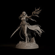 Female Warlock Unpainted Miniature, Malyra Eldritch Warlock, PaintedOrNot Original Resin Mini for DnD 5E - Only-Games