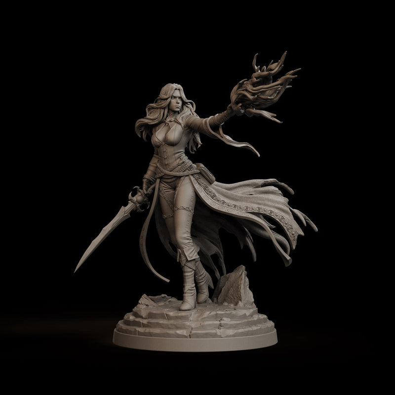 Female Warlock Unpainted Miniature, Malyra Eldritch Warlock, PaintedOrNot Original Resin Mini for DnD 5E - Only-Games
