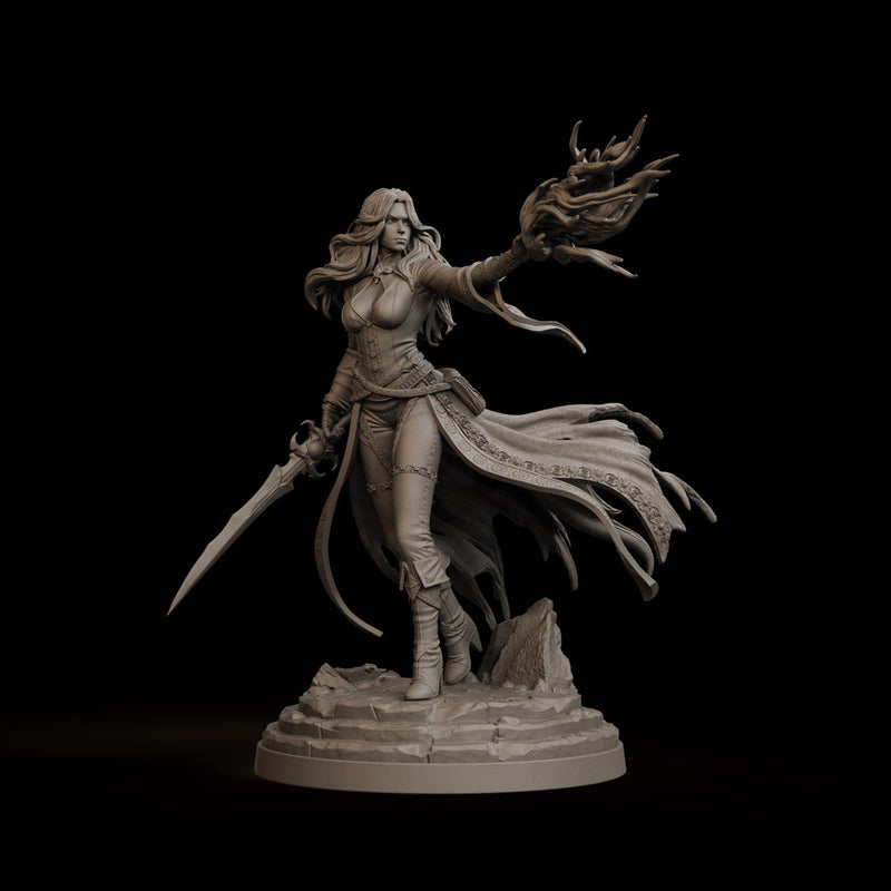 Malyra Eldritch Warlock STL | Female Tiefling Spellcaster Digital Mini for DnD 5E - Only-Games