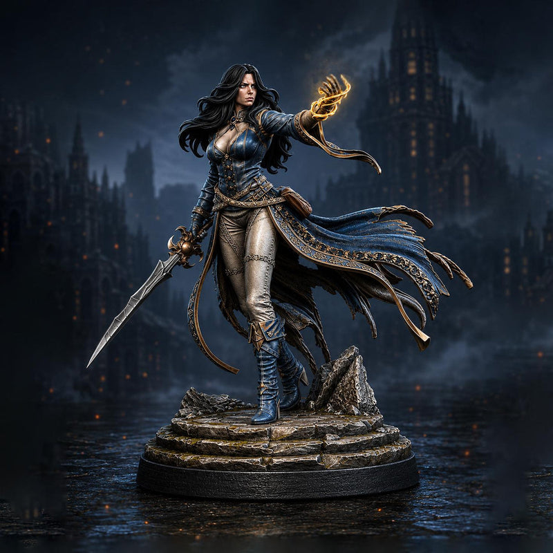 Female Warlock Unpainted Miniature, Malyra Pactblade Warlock, PaintedOrNot Original Resin Mini for DnD 5E - Only-Games
