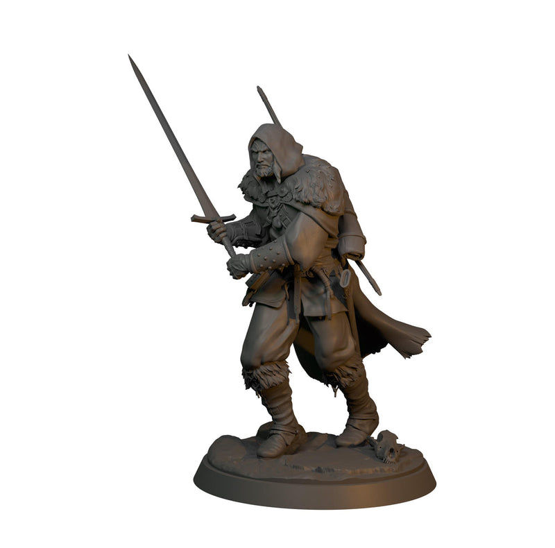 Human Ranger Unpainted Miniature, Torvin Sword Pose, PaintedOrNot Original Resin Mini for DnD 5E - Only-Games