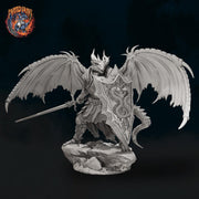 Winged Dragonborn Paladin STL, Zavorak Drakon Paladin, PaintedOrNot Original Digital Mini for DnD 5E - Only-Games