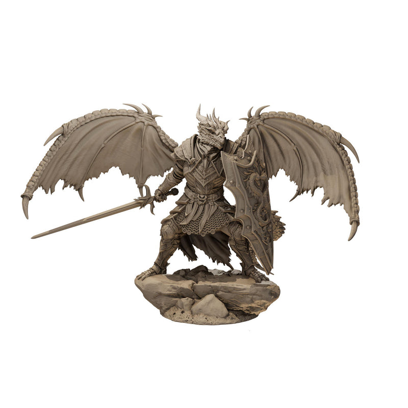 Winged Dragonborn Paladin STL, Zavorak Drakon Paladin, PaintedOrNot Original Digital Mini for DnD 5E - Only-Games