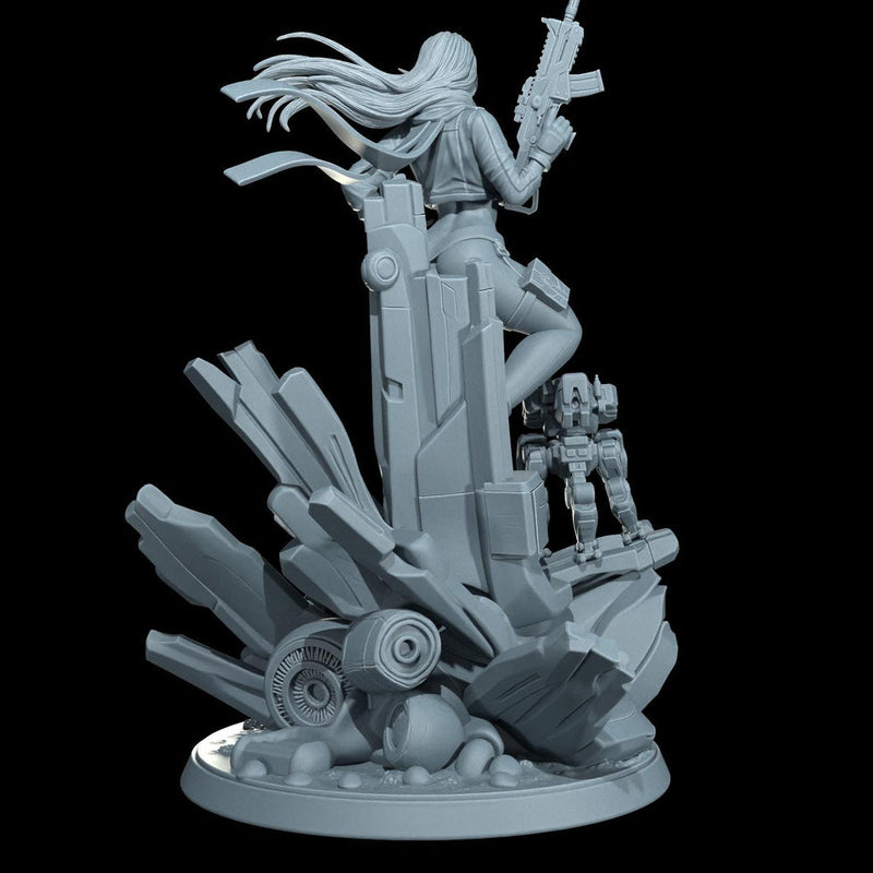 Cyber Stealth Operative Female Unpainted Mini Sci-Fi Starfinder Topless Nude NSFW - Only-Games