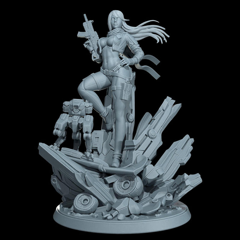 Cyber Stealth Operative Female Unpainted Mini Sci-Fi Starfinder Topless Nude NSFW - Only-Games