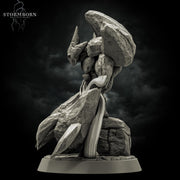 Earth Elemental Unpainted Miniature | Stone Golem Monster | Resin Boss for DnD Pathfinder - Only-Games