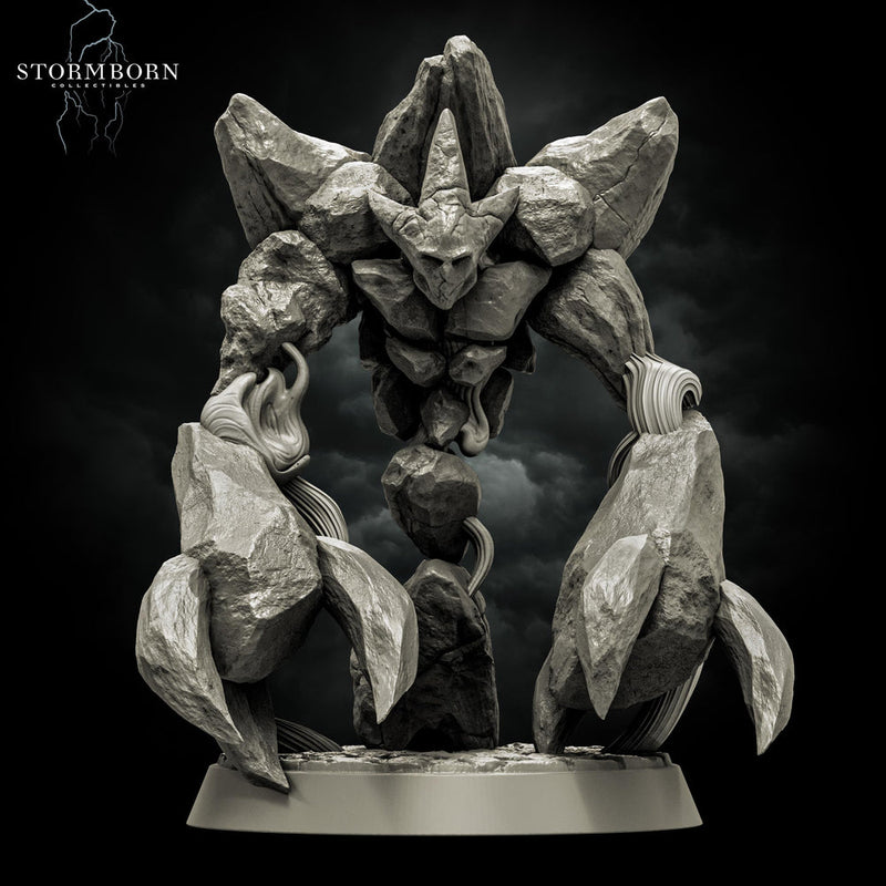 Earth Elemental Unpainted Miniature | Stone Golem Monster | Resin Boss for DnD Pathfinder - Only-Games