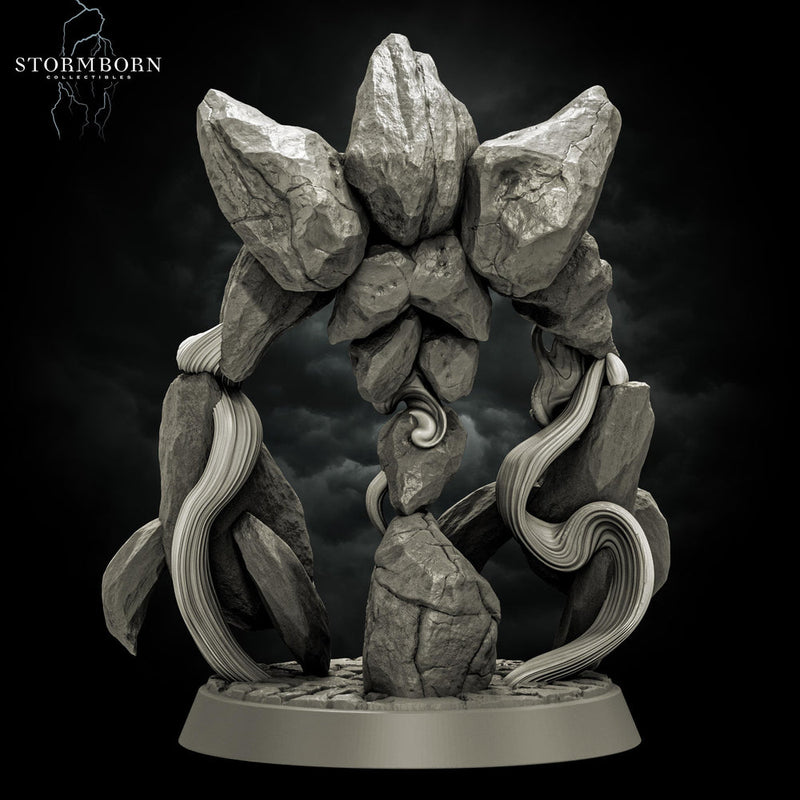 Earth Elemental Unpainted Miniature | Stone Golem Monster | Resin Boss for DnD Pathfinder - Only-Games