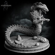 Naga Warrior Unpainted Miniature | Serpentfolk Boss Monster | Resin for DnD Pathfinder - Only-Games