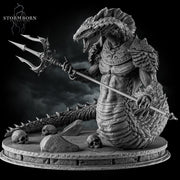Naga Warrior Unpainted Miniature | Serpentfolk Boss Monster | Resin for DnD Pathfinder - Only-Games