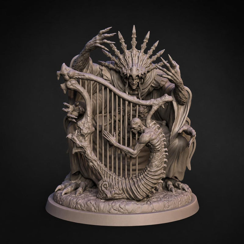 Demon Miniature | Cursed Harpist Boss | UNPAINTED Resin DnD Pathfinder - Only-Games