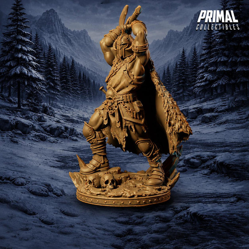 Barbarian Knight Miniature | Doom Herald Axe Warrior | UNPAINTED Resin DnD Pathfinder - Only-Games