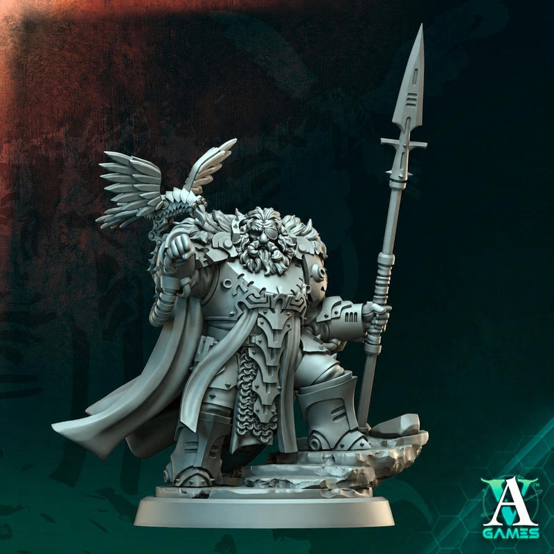 Sci-Fi Warlord Miniature | Raven Spear Commander | UNPAINTED Resin RPG Figure - Only-Games
