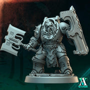 Sci-Fi Warrior Miniature | Heavy Axe Guard | UNPAINTED Resin RPG Wargame - Only-Games