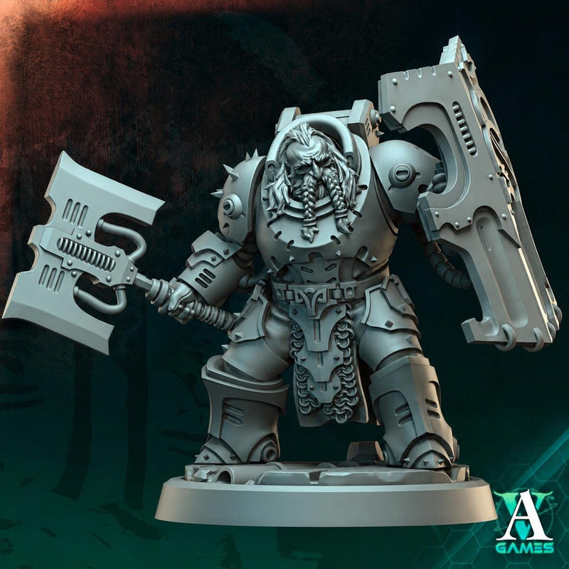 Sci-Fi Warrior Miniature | Heavy Axe Guard | UNPAINTED Resin RPG Wargame - Only-Games