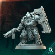 Sci-Fi Soldier Miniature | Shield Gunner Warrior | UNPAINTED Resin RPG Wargame - Only-Games