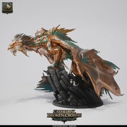 Elder Bronze Dragon Miniature | Gargantuan Dragon Boss | UNPAINTED Resin DnD Pathfinder - Only-Games