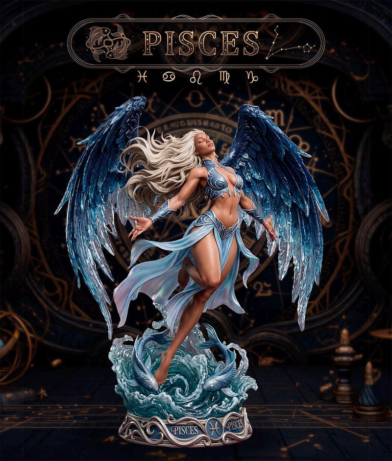 Female Angel Miniature | Pisces Zodiac Sorceress NSFW Topless | UNPAINTED Resin DnD Pathfinder - Only-Games