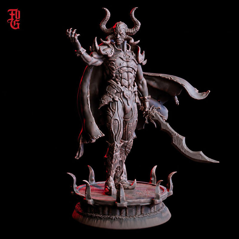 Warlock Miniature | Horned Dark Sorcerer | UNPAINTED Resin DnD Pathfinder - Only-Games