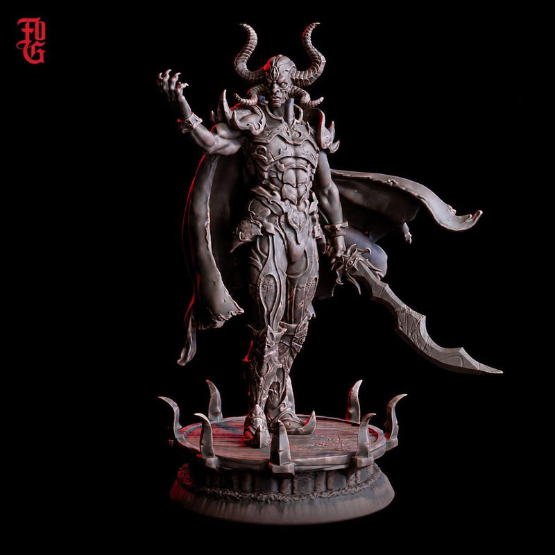 Warlock Miniature | Horned Dark Sorcerer | UNPAINTED Resin DnD Pathfinder - Only-Games