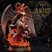 Female Angel Miniature | Aries Zodiac Sorceress NSFW Topless | UNPAINTED Resin DnD Pathfinder - Only-Games