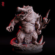 Crocodile Monster Miniature | Lizardfolk Brute Boss | UNPAINTED Resin DnD Pathfinder - Only-Games