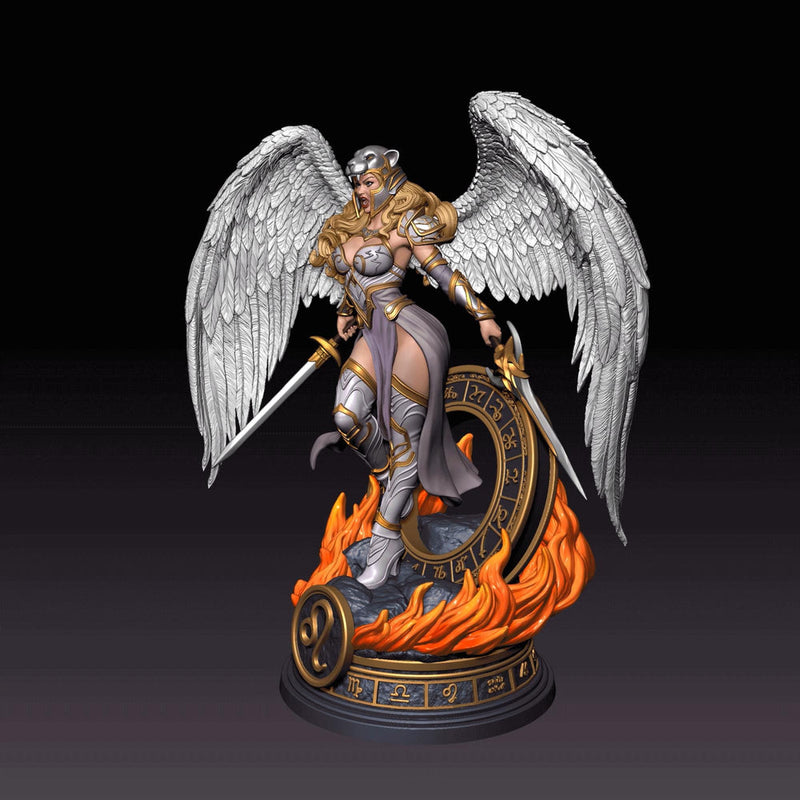 Female Angel Miniature | Leo Zodiac Warrior NSFW Topless | UNPAINTED Resin DnD Pathfinder - Only-Games