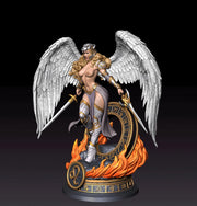 Female Angel Miniature | Leo Zodiac Warrior NSFW Topless | UNPAINTED Resin DnD Pathfinder - Only-Games