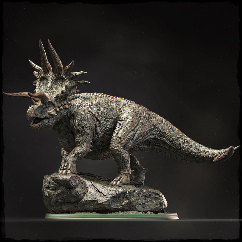 Triceratops Dinosaur Miniature, Horned Beast Monster, Unpainted Resin Tabletop RPG Figure - Only-Games