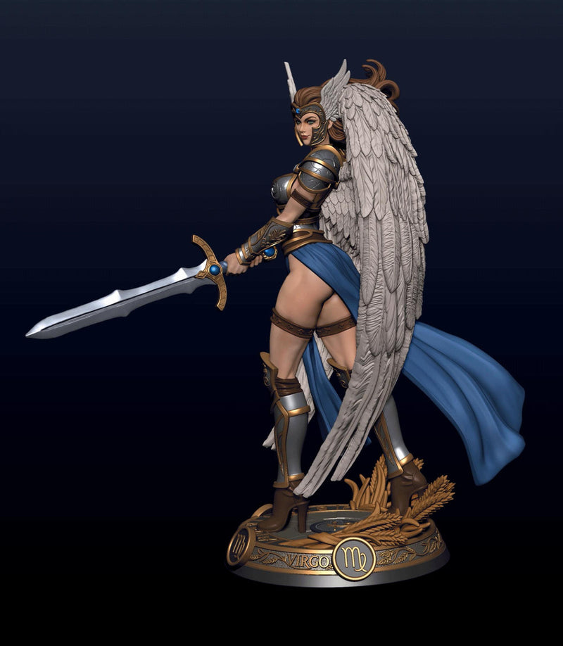 Female Angel Miniature | Virgo Zodiac Warrior NSFW Topless | UNPAINTED Resin DnD Pathfinder - Only-Games