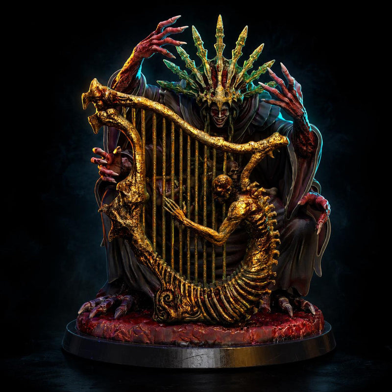 Demon Miniature | Cursed Harpist Boss | UNPAINTED Resin DnD Pathfinder - Only-Games