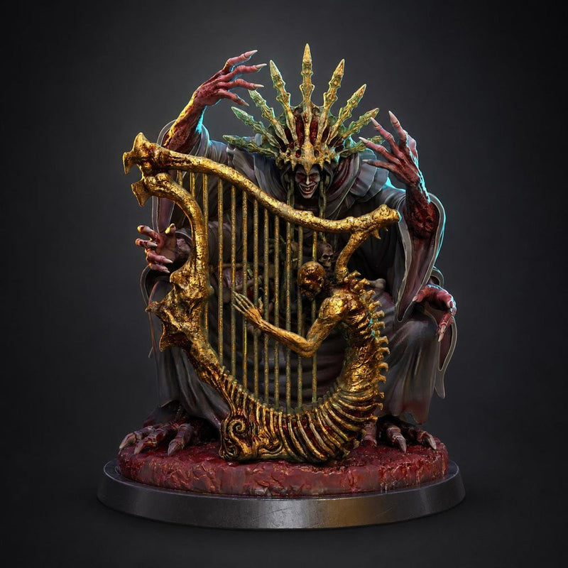 Demon Miniature | Cursed Harpist Boss | UNPAINTED Resin DnD Pathfinder - Only-Games