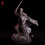 Wizard Miniature | Spellbook Battle Mage with Sword | UNPAINTED Resin DnD Pathfinder - Only-Games