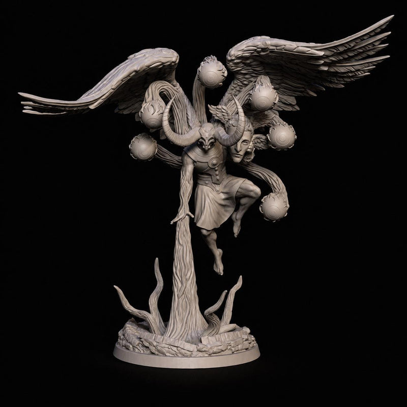 Fallen Angel Miniature | Winged Eye Demon Boss | UNPAINTED Resin DnD Pathfinder - Only-Games