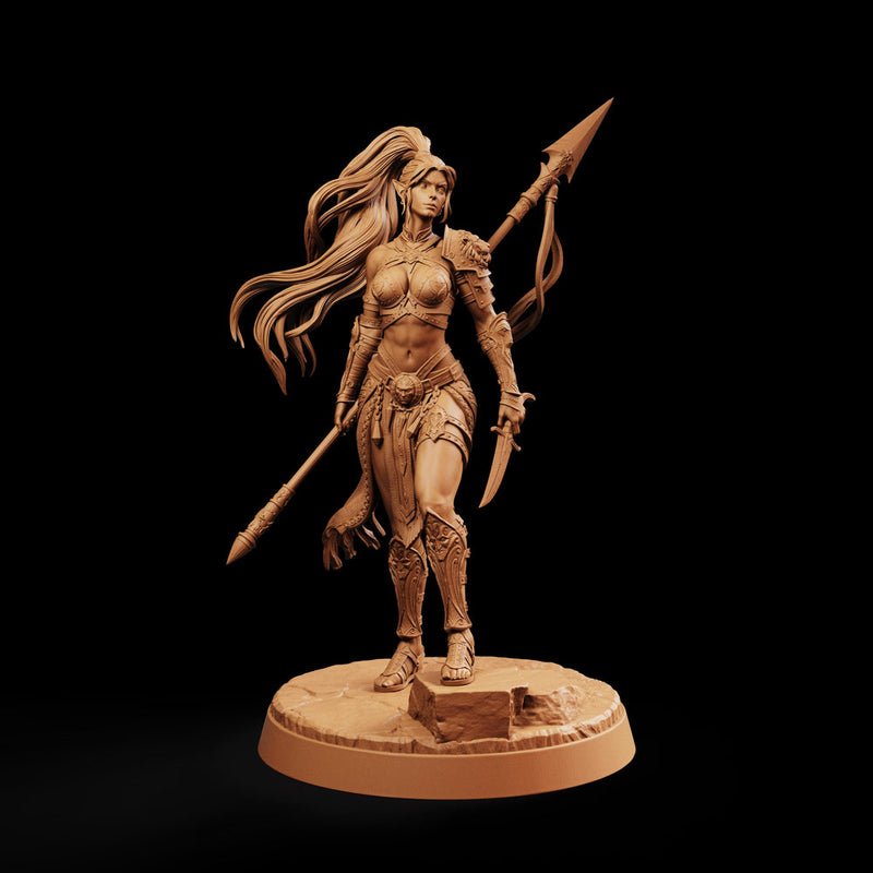 Female Elf Polearm Master Miniature, Thalira Spear Fighter Gladiator, PaintedOrNot Original DnD Pathfinder - Only-Games