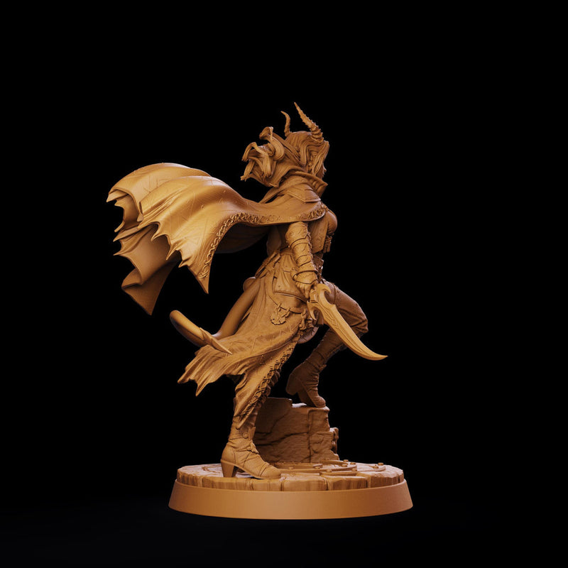 Tiefling Rogue STL, Belyra Arcane Spellblade Assassin, PaintedOrNot Original Digital Mini for DnD 5E - Only-Games
