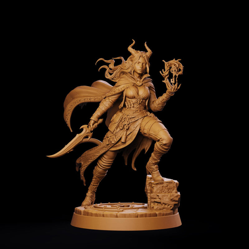 Tiefling Rogue STL, Belyra Arcane Spellblade Assassin, PaintedOrNot Original Digital Mini for DnD 5E - Only-Games