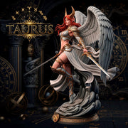 Female Angel Miniature | Taurus Zodiac Warrior NSFW Topless | UNPAINTED Resin DnD Pathfinder - Only-Games