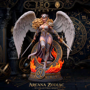 Female Angel Miniature | Leo Zodiac Warrior NSFW Topless | UNPAINTED Resin DnD Pathfinder - Only-Games