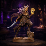 Tiefling Rogue STL, Belyra Arcane Spellblade Assassin, PaintedOrNot Original Digital Mini for DnD 5E - Only-Games