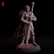 Human Fighter Miniature | Lone Battle Master Warrior | UNPAINTED Resin DnD Pathfinder - Only-Games