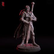 Human Fighter Miniature | Lone Battle Master Warrior | UNPAINTED Resin DnD Pathfinder - Only-Games