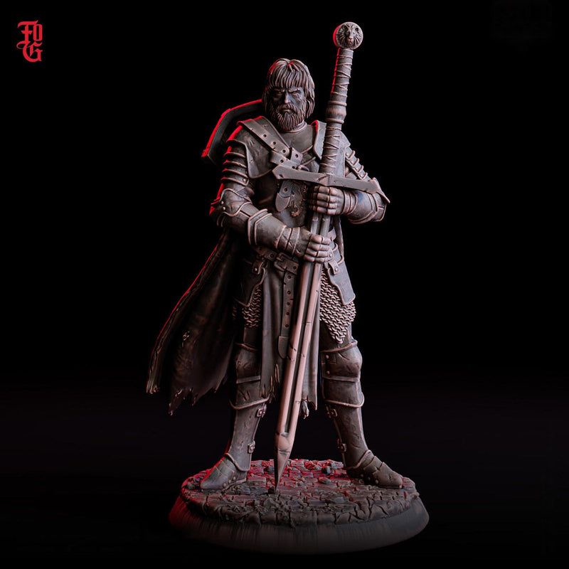 Human Fighter Miniature | Lone Battle Master Warrior | UNPAINTED Resin DnD Pathfinder - Only-Games