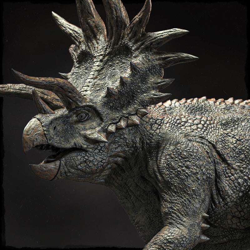 Triceratops Dinosaur Miniature, Horned Beast Monster, Unpainted Resin Tabletop RPG Figure - Only-Games