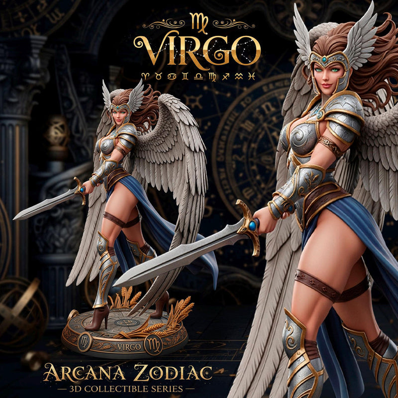 Female Angel Miniature | Virgo Zodiac Warrior NSFW Topless | UNPAINTED Resin DnD Pathfinder - Only-Games