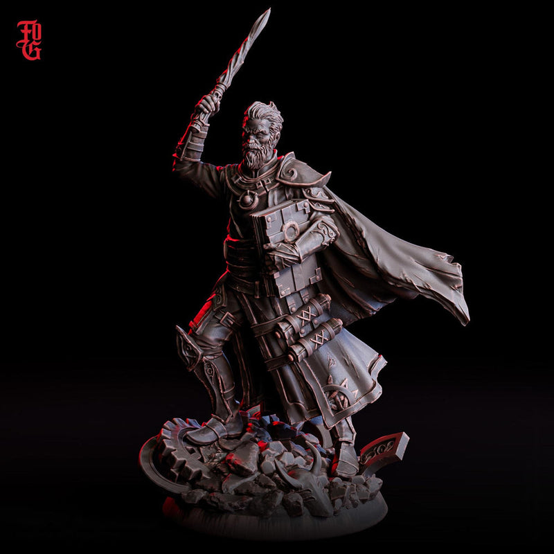 Wizard Miniature | Spellbook Battle Mage with Sword | UNPAINTED Resin DnD Pathfinder - Only-Games