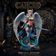 Female Angel Miniature | Cancer Zodiac Warrior NSFW Topless | UNPAINTED Resin DnD Pathfinder - Only-Games