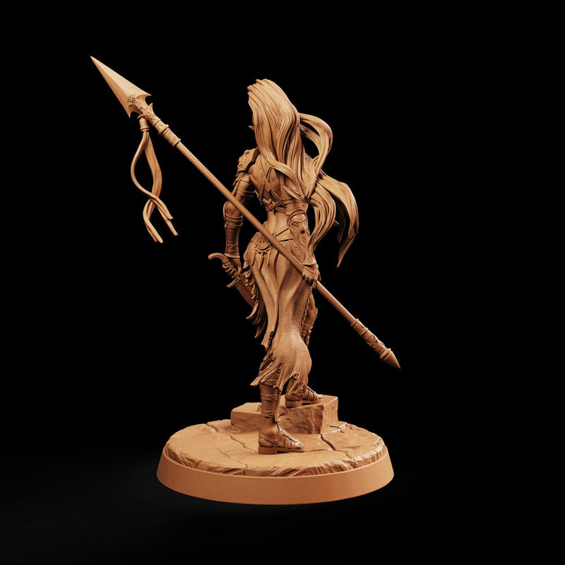 Female Elf Polearm Master Miniature, Thalira Spear Fighter Gladiator, PaintedOrNot Original DnD Pathfinder - Only-Games