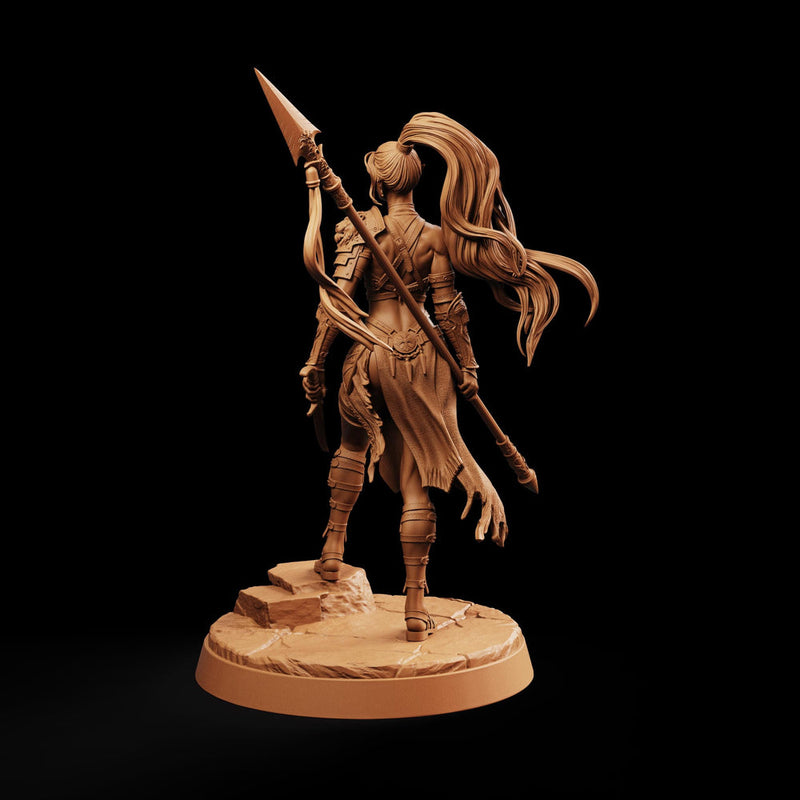 Female Elf Polearm Master Miniature, Thalira Spear Fighter Gladiator, PaintedOrNot Original DnD Pathfinder - Only-Games